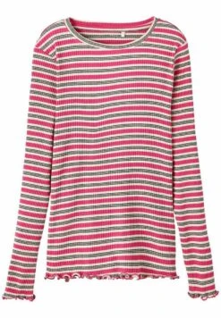 NAME IT Mit Langen Ärmeln Geripptes - Longsleeve - Pink Yarrow