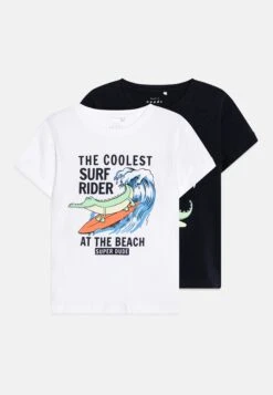 NAME IT Nmmvux 2 Pack - T-Shirt Print - Dark Sapphire/Bright White