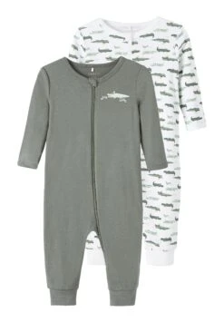 NAME IT Nbmnightsuit Zip Crocodile 2 Pack - Pyjama - Agave Green