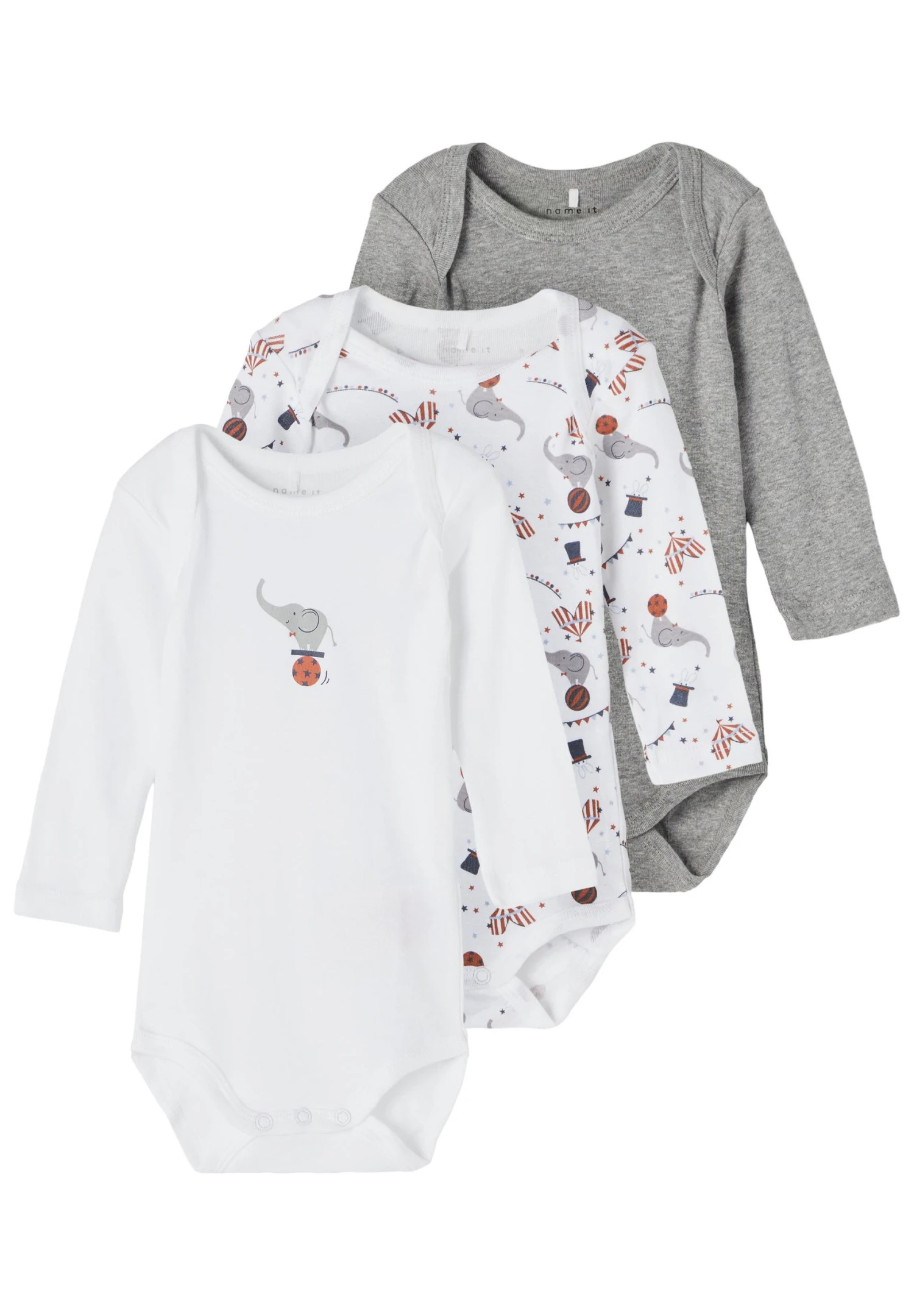 NAME IT Nbnbody Circus 3 Pack Unisex - Body - Grey Melange 4 NAME IT Nbnbody Circus 3 Pack Unisex - Body - Grey Melange - Afbeelding 2