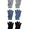 NAME IT Nknmagic Unisex 3 Pack - Handschoenen - Bering Sea/With Grey Melange/Black