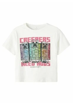 NAME IT Minecraft - T-Shirt Print - White Alyssum