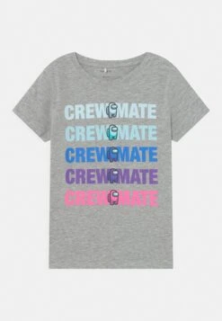 NAME IT Nkfjala Among Us Sky Unisex - T-Shirt Print - Grey Melange