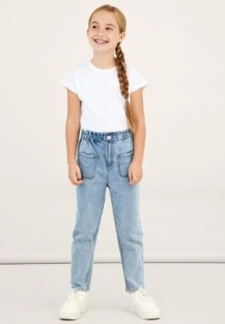 NAME IT Nkfbella Shaped Pant - Straight Leg Jeans - Light Blue Denim
